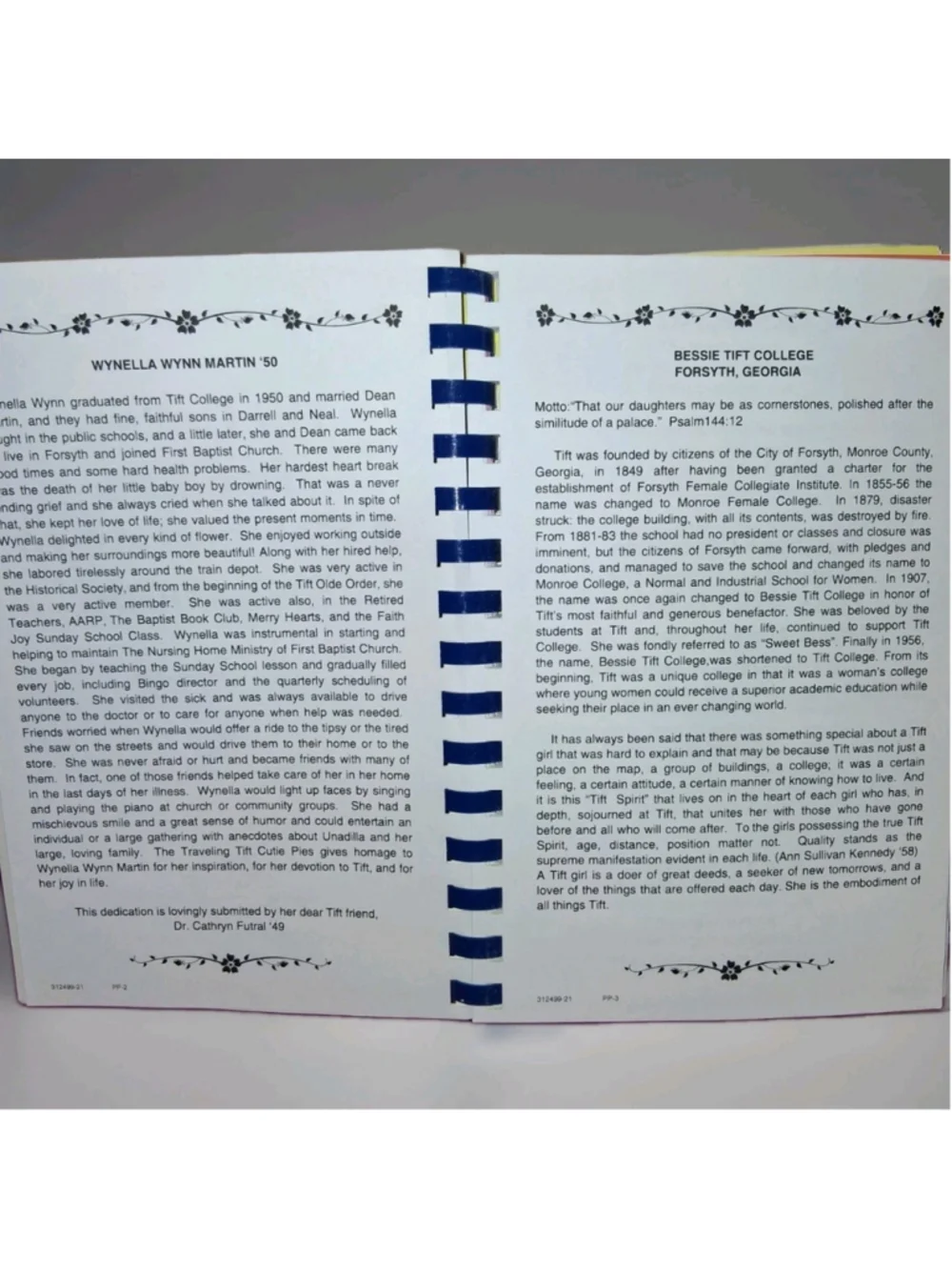 Tift College Recipes Traveling Tift Cutie Pies Spiral Bound Morris Press Cookbo…